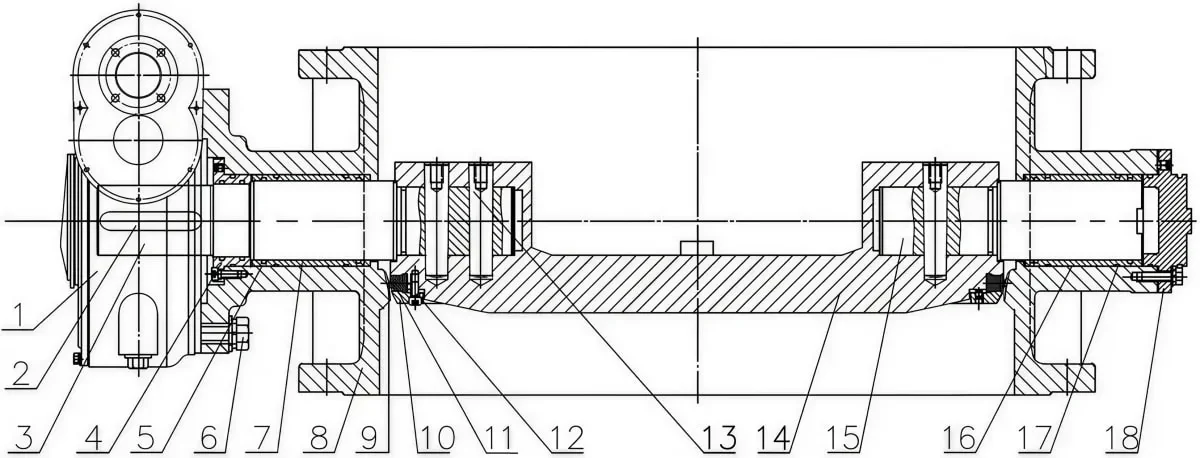 Double Eccentric Butterfly Valve exploded component diagram with numbered part references