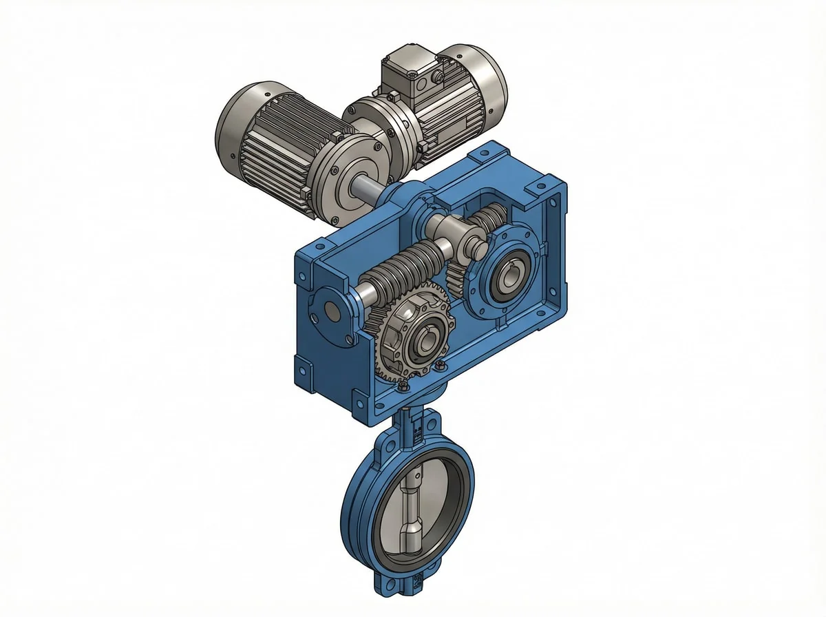 Electric pneumatic and manual gearbox actuator options for bypass butterfly valve
