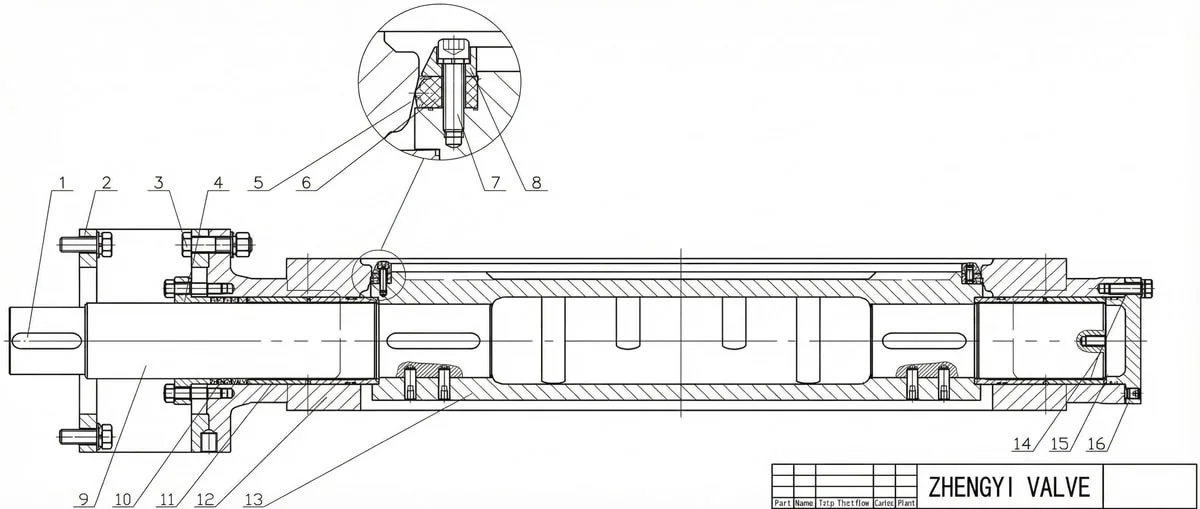 AWWA C504 butterfly valve cross-section drawing with numbered part references
